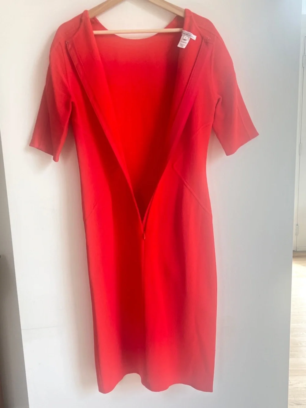Oscar de la Renta Red Wool Sheath Dress IT 42 / US 8 - Picture 2 of 8